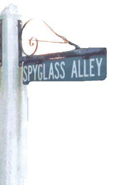This Spyglass Alley sign is located in Cape Haze, Florida